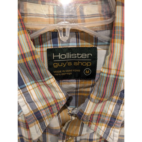 Guy's Shop Hollister Plaid Button Down Shirt Size Medium - Picture 3 of 4